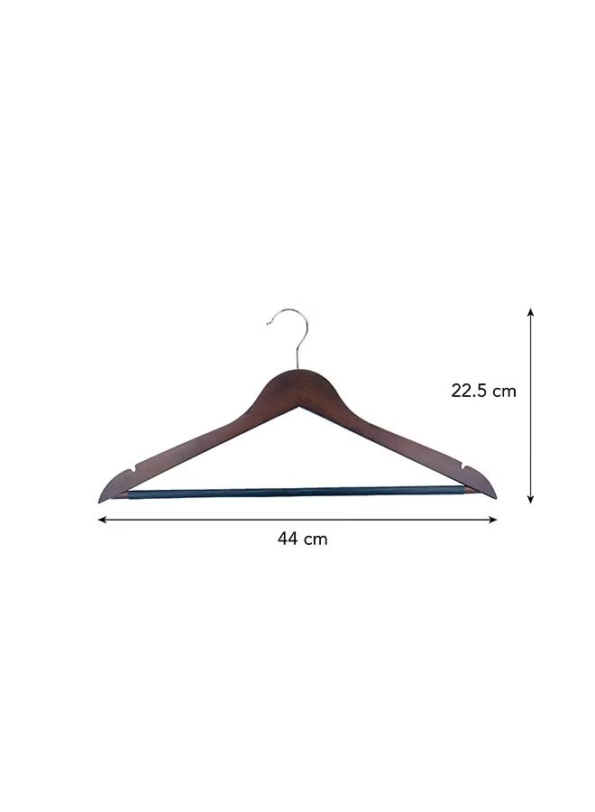 Pack of 6 Piece Wooden Suit Hangers with Non-Slip Pants and Smooth Finish Solid Wood - Image 3